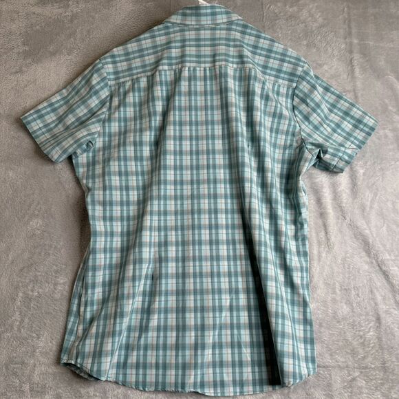Mizzen and Main Shirt Mens XL Green Check Plaid Trim Fit Short Sleeve Golf - Picture 2 of 9